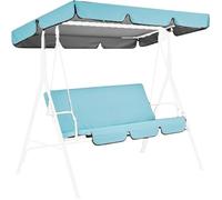 Ricambio per Dondolo da Giardino Tettuccio e Sedile Completo,3 posti,Impermeabile,Copertura di Ricambio per Dondolo da Esterno,per Dondolo Impermeabile Anti-UV(Size:164 * 114 * 15cm,Color:Azzurro)