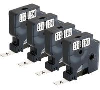 Ricambio per Dymo 18055 a18055 Rhino Etichette termorestringenti per tubi, 1/2 nastro industriale nero su bianco, compatibile con etichettatrici DYMO Rhino 4200, 5200, 5000, 1/2 "x 4,9", confezione da