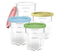 Ricambio per Ninja Creami Deluxe Pints e coperchi - Confezione da 4 contenitori per pinta, compatibili con NC501, serie NC500, senza BPA, lavabile in lavastoviglie