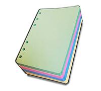 Ricambio per oganizer A6 formato personal 10x17cm - con 6 anelli (200 fogli colorati)
