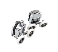 Ricambio per rulli per porte doccia, 23-27mm Sliding Shower Door Rollers Zinc Alloy Double Wheel For 12-14mm Glass Pack Of 4(1-upper 1-down,25mm)