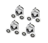 Ricambio per rulli per porte doccia, 23-27mm Sliding Shower Door Rollers Zinc Alloy Double Wheel For 12-14mm Glass Pack Of 4(4pcs Down,23.0mm)