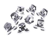 Ricambio per rulli per porte doccia, 23-27mm Sliding Shower Door Rollers Zinc Alloy Double Wheel For 12-14mm Glass Pack Of 4(4-upper 4-down,25mm)