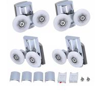 Ricambio per rulli per porte doccia, Sliding Shower Door Rollers Pack Of 4 Top And Bottom Zinc Alloy For 4-8mm Glass Thickness