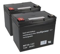 Ricambio per Shoprider Gemini 36 2x Multipower 12V - 36Ah Zyklenfest AGM Vrla