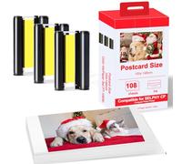 Ricambio per stampante fotografica Canon Selphy Serie Set di carta/cartuccia, 108 carta fotografica (100 x 148 mm) e 3 cartucce e carta fotografica KP-108IN 3115B001(AA) per Canon Selphy CP1500 CP1300