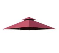 Ricambio per Tendone, Waterproof Double Layer Shade, Protezione UV & Impermeabile, 3m*3m, per Spiaggia, Feste, Barbecue, Giardino (Non Include Tubi E Supporti)(Red)