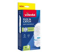 VILEDA FLEX & CATCH REFILLS 5 PEZZI Ricambio attrezzo toglipolvere Flex & Catch, ricambi in microfibra morbida, pulizia a 360 °