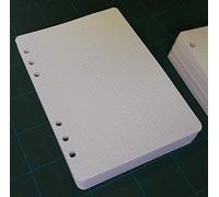 ricambio / ricarica per agenda organizer "formato A5" con 6 anelli 14x20cm (200 fogli a quadretti carta bianca)