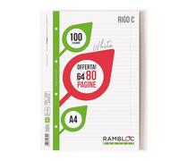 Ricambio rinforzato Rambloc Pacco da A4 C (320 pagine totali) - Carta 100 gr FSC - Massima Durabilità e Qualità per Tutte le Tue Esigenze di Scrittura e Archiviazione