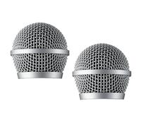 Ricambio RPMP48G PGA48 Griglia per microfono dinamico Shure PGA48, colore argento, confezione da 2
