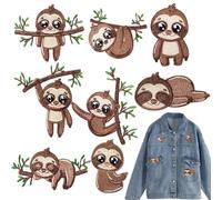 Ricami da stirare - patch termoadesive animali - 8 pezzi forma pigra per abbigliamento camicia abito cappello donna jeans borse pelliccia giacca ragazza borsa