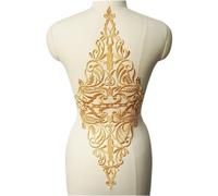 Ricami di Ricamo, Grandi Applicazioni in Tessuto Barocco Argento, griglia Cava, Colletto dell'Abito Ricamato Nobile, Toppa termoadesiva for Abiti da Sposa, Abiti Fai da Te