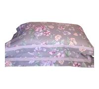 RICAMI FIORENTINI BALDI Completo Lenzuola Angela Balza Interna Cotone 100%. Lenzuolo-copriletto sopra con Doppio Risvolto + sotto Angoli + federe. Prodotto Artigianale. Singolo. Tortora