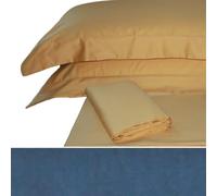RICAMI FIORENTINI BALDI Coppia di federe aggiuntive per Completo Letto Elite Raso di Cotone 100% Satin 300 Fili TC. Prodotto Artigianale di Alta qualità. Zaffiro