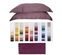 RICAMI FIORENTINI BALDI Coppia di federe cm 52x82 in Raso di Cotone 100%. Prodotto Artigianale Toscano. Fuxia 447