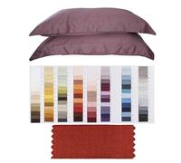 RICAMI FIORENTINI BALDI Coppia di federe cm 52x82 in Raso di Cotone 100%. Prodotto Artigianale Toscano. Arancio Mattone 438