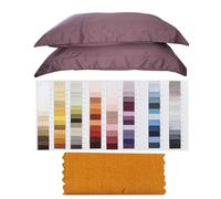 RICAMI FIORENTINI BALDI Coppia di federe cm 52x82 in Raso di Cotone 100%. Prodotto Artigianale Toscano. Arancio Zafferano 444