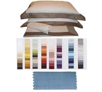RICAMI FIORENTINI BALDI Coppia federe aggiuntiva per Completo Letto Cotone 100% con Balza Colorata in Raso di Cotone.