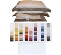 RICAMI FIORENTINI BALDI Coppia federe aggiuntiva per Completo Letto Cotone 100% con Balza Colorata in Raso di Cotone.