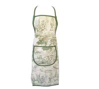 RICAMI FIORENTINI BALDI Grembiule da Cucina con tasca e nastro regolabile. 100% Cotone toile de jouy. Prodotto Artigianale Toscano (grembiule, verde)
