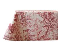 RICAMI FIORENTINI BALDI Runner/Striscia in Spesso Cotone 100% Panama, rifinitura a Orlo Dritto. Anche su Misura. Prodotto Artigianale Toscano. (Toile de jouy Rosso, 50x120)