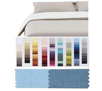 RICAMI FIORENTINI BALDI Sacco copritrapunta Double Face con federe Cotone 100%. Anche su Misura. Prodotto Artigianale Toscano. Cm 300x300 (Celeste/Azzurro Cielo)