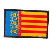 Ricamo Bandiera della Comunità Valenciana Con Colori Ufficiali - Scudo Ricamato - Patch Motociclistiche e Militari