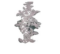 Ricamo con perline Applicazioni in pizzo Tutte le perline e strass Toppe ricamate Cucito for matrimonio su 1 pezzo