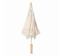 Ricamo fiore in pizzo fatto a mano Parasol in tela di seta sposa da sposa ombrello ombrello beige opzionale grande piccola dimensione 1 pc (L 28 pollici)