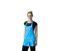 Ricamo Gratuito - Grembiule da Cucina - Divisa da Lavoro Donna - Celeste - Grembiuli per Casalinga, Casa, Imprese di Pulizia, Domestica, Ristorante, Cuoco, Chef - Made in Italy Tessile Astorino (Cris)