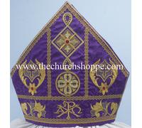 Ricamo PX (CHI RHO) Violet Bishop's Mitre, NEW
