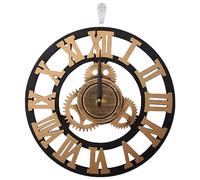 Ricardonty Ampio Orologio da Parete in Legno Vintage Ingranaggio Orologio Noi Stile Soggiorno Orologio Da Parete Moderno Decorazione Decorazione per Orologi sulla Parete 30Cm