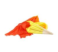 Ricardonty Bella Seta Tre Colori Gradiente Fiamma Danza Ventilatore a Mano Pieghevole Bambù Fan Decorazione Ventilatore per le Signore Womens Casa Artigianato