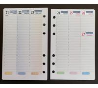Ricarica Agenda A5 Settimanale (multicolore, Planning agenda A6 9,5x16cm)