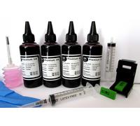ricarica cartucce stampant hp 901 nero + refill clip + liquido pulizia testine
