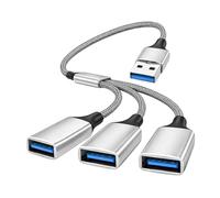 Ricarica e trasferimento: questo splitter USB 1 a 3 offre tre interfacce USB 2.0 e supporta una velocità di trasferimento dati fino a 480 Mbit/s. Lo splitter USB 1 a 3 USB 2.0 può anche essere