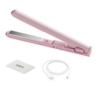 Ricarica Flat Iron, Hair Styling Appliance, Hair Curler Tools, USB Charging Travel Flat Iron, 2-in-1 Curling Iron and Straightener for Women, Portable Hair Styling Tool, Iron for Curly and
