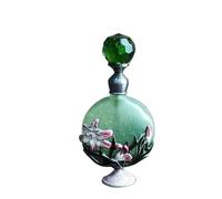 Ricarica for profumo vintage da 15 ml, dipinta a mano, piccole bottiglie vuote ricaricabili, decorazione for matrimonio in metallo e vetro.(45x19x93mm green)