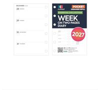 Ricarica per agenda settimanale 2027 su due pagine, compatibile con Filofax formato tascabile