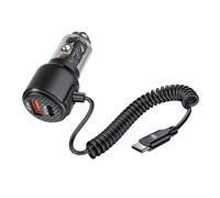 Ricarica per auto di tipo C con adattatore di ricarica per cavo a spirale di tipo C da 45 W 12-24 V per auto SUV USB C adattatore accessori per dispositivi multipli