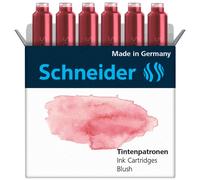 Ricarica per cartucce d'inchiostro Schneider Pastel Standard Format con chiusura a sfera per penne stilografiche e roller a cartuccia Blush Ink,