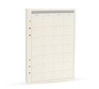 Ricarica per raccoglitore a 6 anelli, inserti per agenda A5 non datati, ricarica mensile per Filofax, libro tracker, 45 fogli/90 pagine, Harphia (A5 14,2 cm x 21,2 cm, mensile)