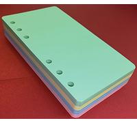 Ricarica ricambio 200 fogli (50 fogli x 4 colori) (400 pagine) carta colorata 90gsm - 95 x 171 mm - per agenda organizer con 6 anelli formato A6 personal compact slim
