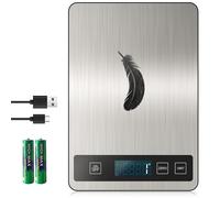 [ Ricaricabile & 15KG ] Bilancia Cucina Digitale, USB C Elettronica Bilancia Da