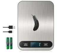 [ Ricaricabile & 15KG ] Bilancia Cucina Digitale, USB C Elettronica Bilancia da Cucina,Alta Precisione 1g/0.1oz Bilancia Alimenti, Professionale con Funzione Tare, Batterie Incluse (B8)