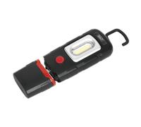 Ricaricabile 360° Ispezioni Luce 3W Rotondi & 1W SMD LED Nero Polimeri di Litio