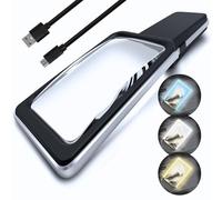 [Ricaricabile] Lente d'ingrandimento 6X con [lente antiriflesso e LED completamente dimmerabili] - Area di visualizzazione uniformemente illuminata - La lente d'ingrandimento per lettura più luminosa