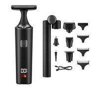 Ricaricabile Multi Groomer per naso orecchie schiena con manico regolabile Batteria intelligente Wet Dry Usa angolo regolabile Barba Potatore