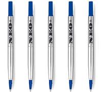 Ricaricabile penna roller Quink di qualità Punta fine 0.5 mm - Compatibile con Parker (5 x INCHIOSTRO BLU)
